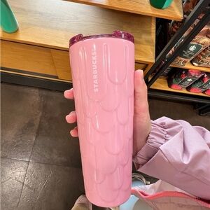 Starbucks “Barbie Pink” Siren Scale Holiday Stainless Steel 16oz Hot Cup Tumbler